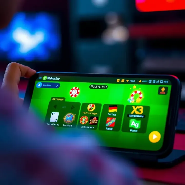 User interface showing Aviator Wajecasino APK features on a mobile device