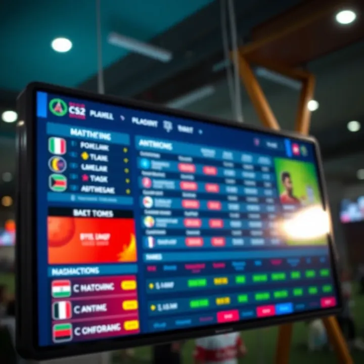 Nigerian CS2 Betting Platform Interface Interface of a popular Nigerian CS2 betting platform displaying match odds and betting options