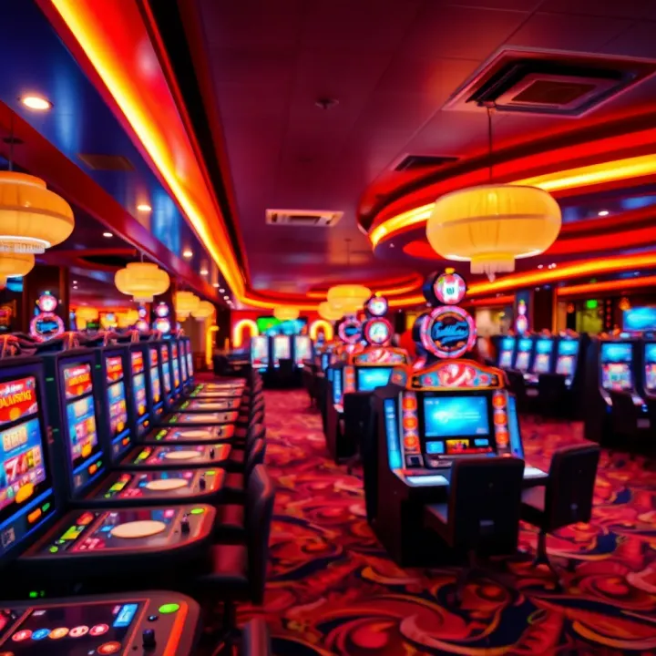 Brightly lit casino floor with gaming tables and slot machines in Abuja