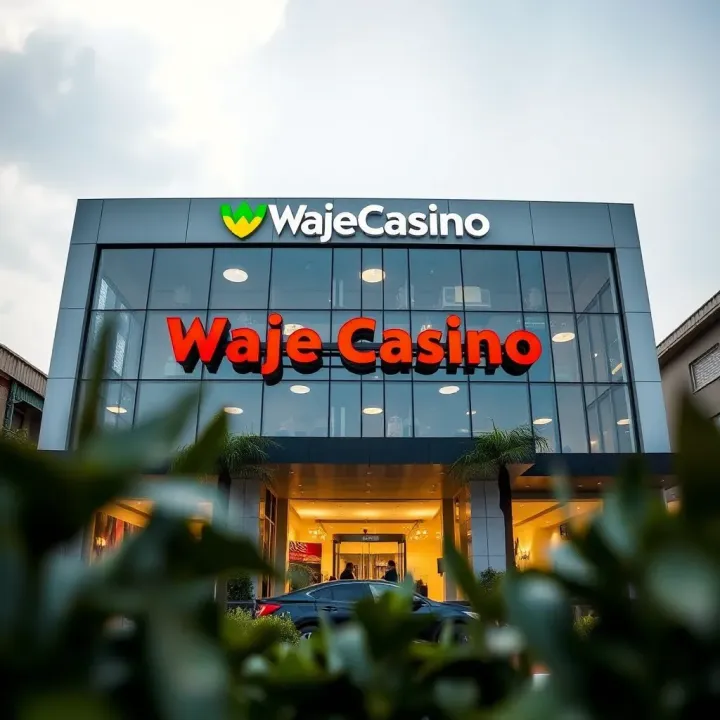 Exterior view of WajeCasino corporate office building in Lagos with clear signage