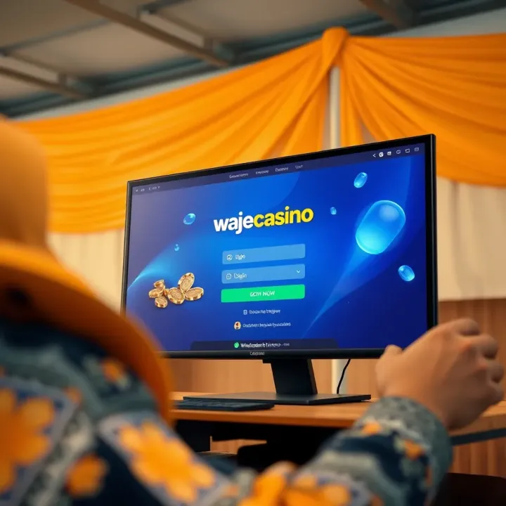 Wajecasino Secure Login Interface for Nigerian Users Secure login screen of Wajecasino platform with Nigerian cultural elements