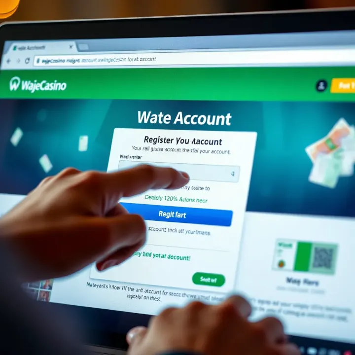 User registering an account on WajeCasino website with Nigerian Naira currency symbols visible