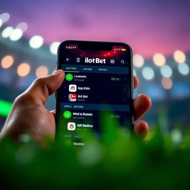 ilot Bet APK User Interface on Mobile Device Smartphone screen displaying ilot Bet APK interface with sports betting options