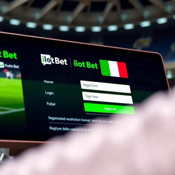 User interface showcasing the Ilot Bet registration form with clear input fields and Nigerian flag icon