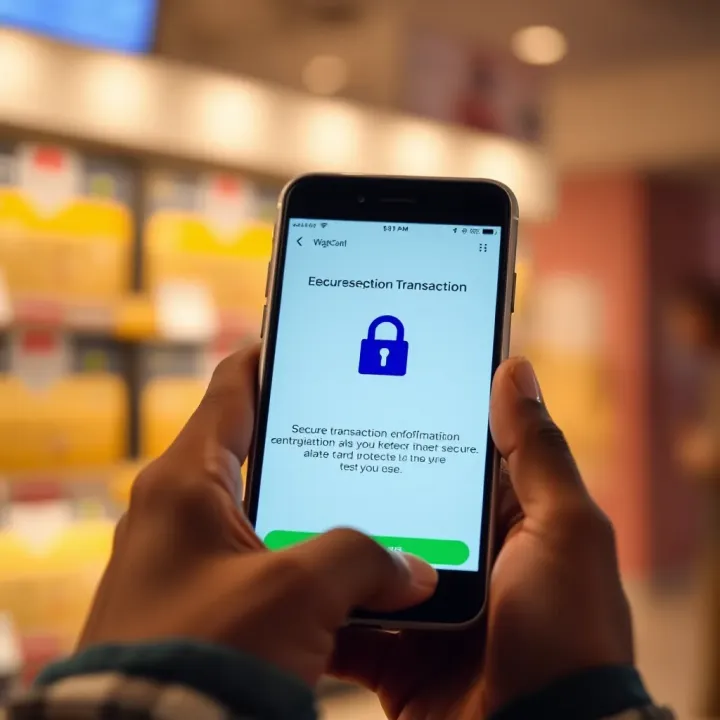Secure transaction confirmation on mobile device illustrating encryption and protection for Nigerian users