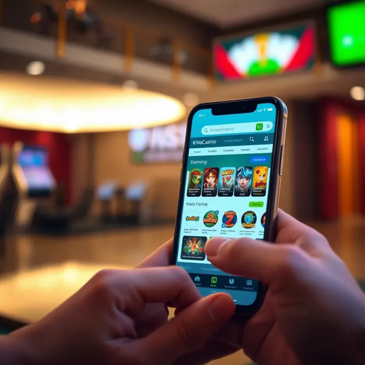 Accessing WajeCasino Seamlessly on Mobile Devices Mobile phone displaying the WajeCasino platform interface for easy gaming access