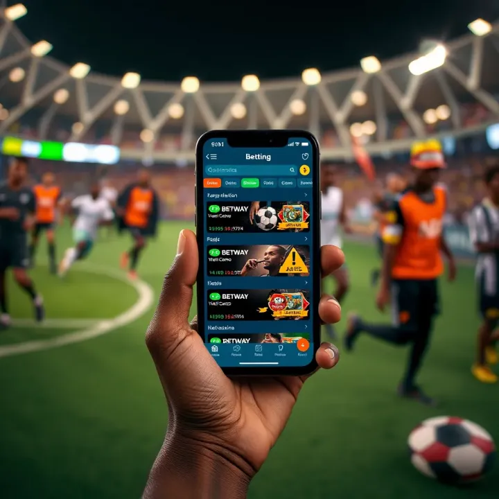 Mobile phone displaying betting options and bonuses on Nigerian betting platforms