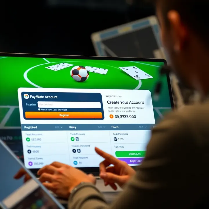 User registering an account on WajeCasino online betting platform interface