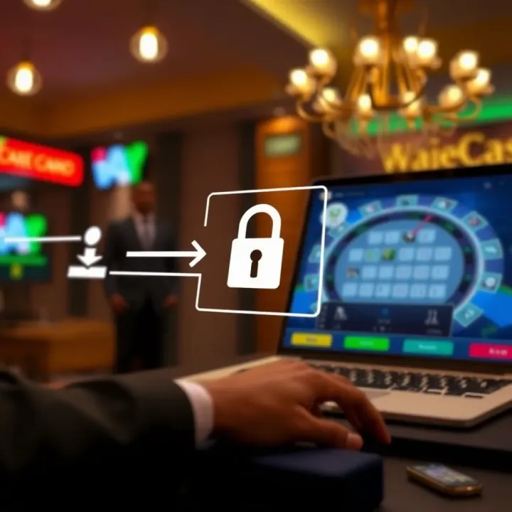 Graphic depicting a secure transaction process for funding an online gaming account