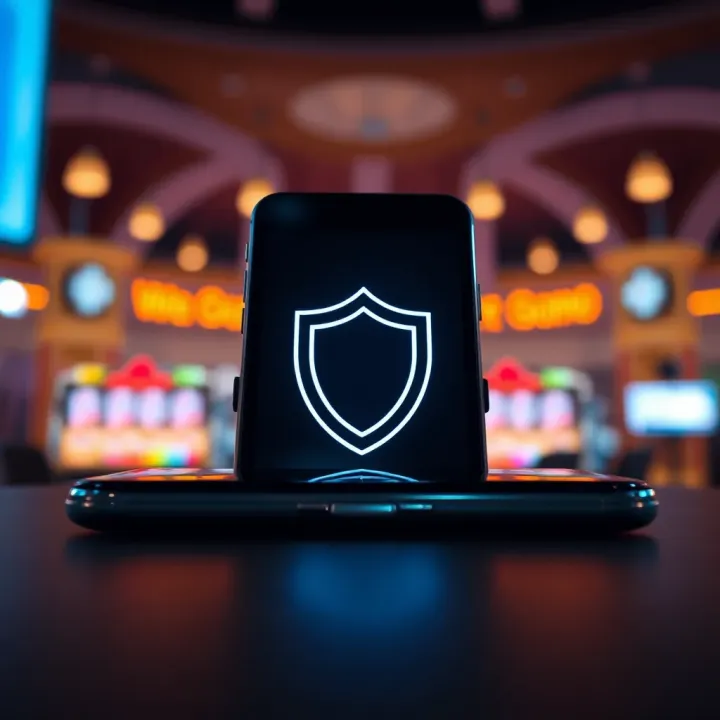 Illustration of secure mobile device with shield symbol representing safe app installation