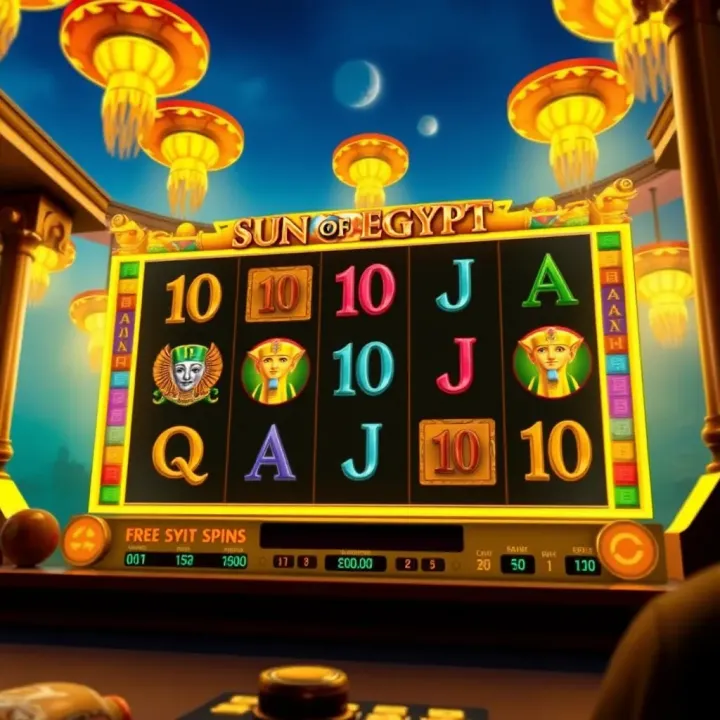 Sun of Egypt Slot Bonus Features with Free Spins and Jackpot Rewards Bonus features screen displaying free spins and jackpot rewards in Sun of Egypt slot
