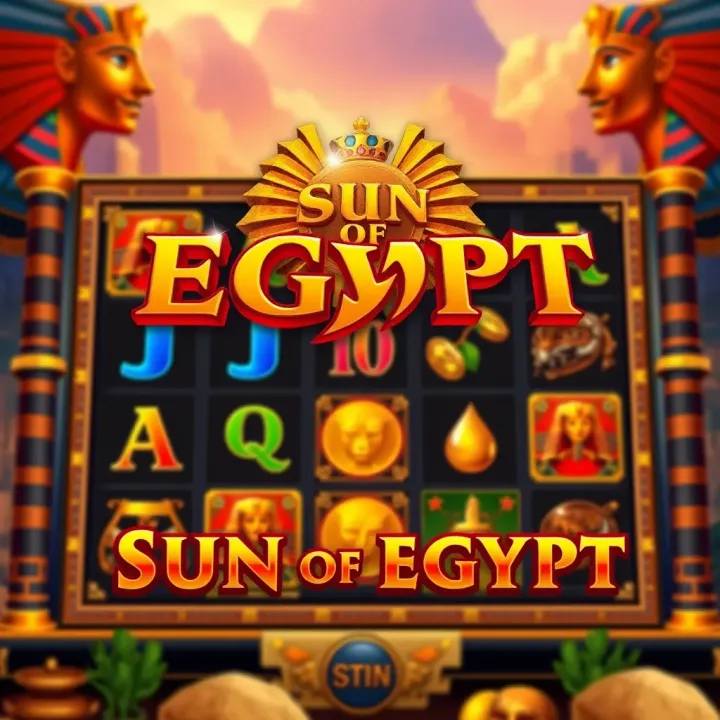 Sun of Egypt slot game interface showing ancient Egyptian symbols and reels