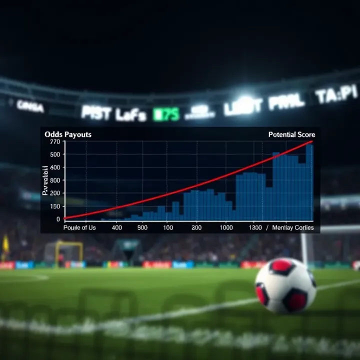 Graph showing the relationship between odds and potential payouts in football betting