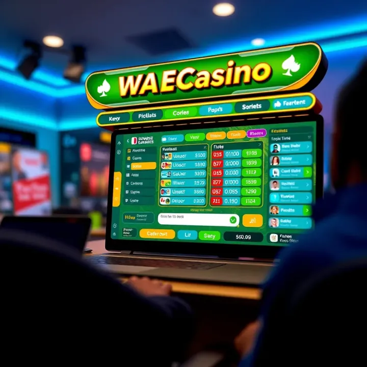 Illustration of WAJECasino digital platform showing betting interface and code input