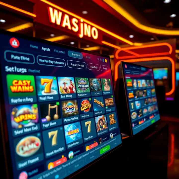 Digital representation of an online casino interface featuring various game options