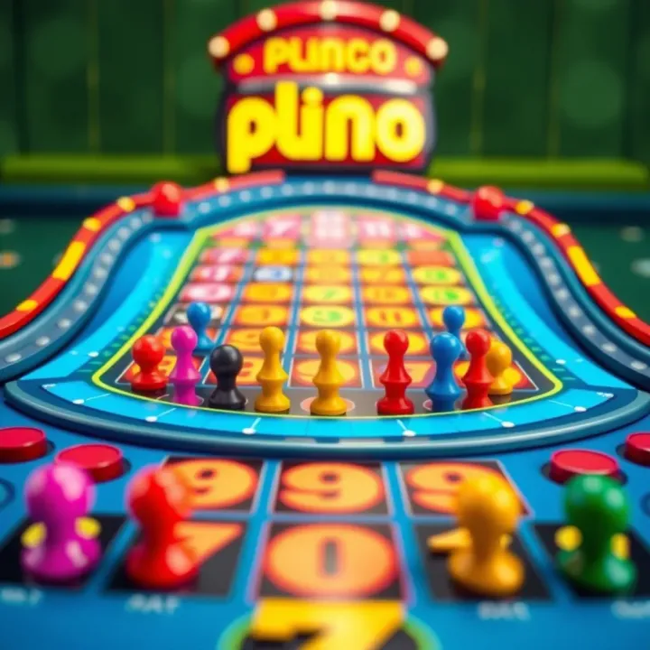 Wajecasino Plinko Game Board Layout Wajecasino Plinko game board showcasing colorful pegs and slot outcomes