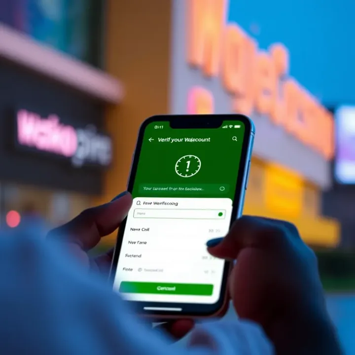 Mobile phone displaying Wajecasino account verification screen with Nigerian currency symbols