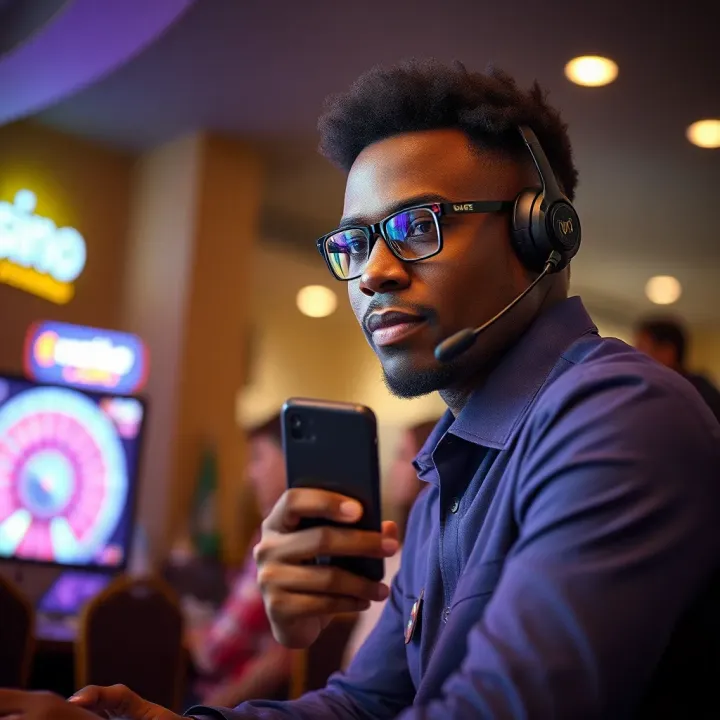 Visual representation of WajeCasino agent providing customer support and facilitating player engagement