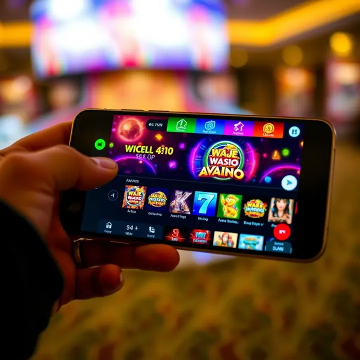 Android device displaying the WAJEcasino Aviator app interface with game features visible