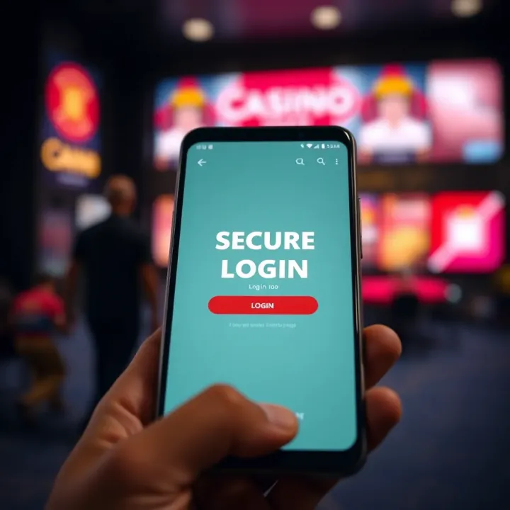 Android device showing secure login screen of WajeCasino Bet platform