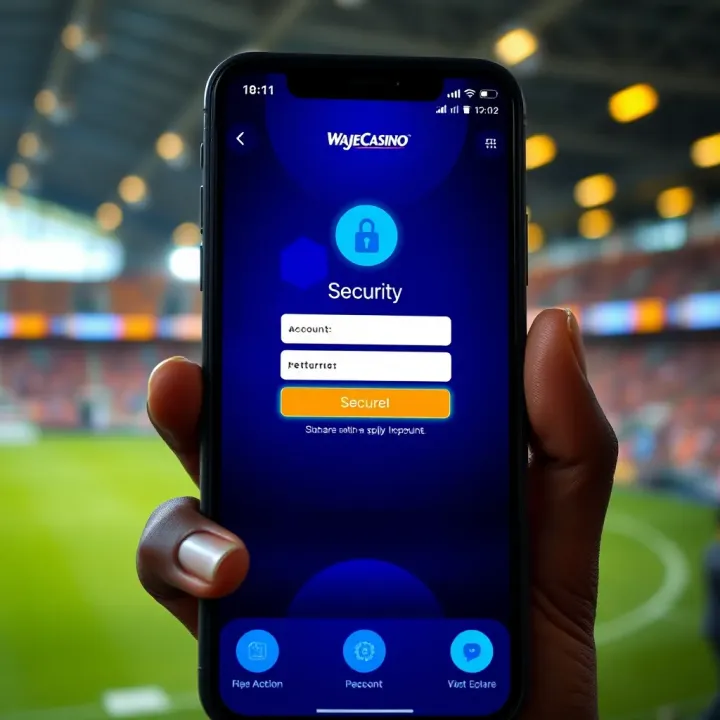 Account Security Features on WajeCasino Bet App Secure login screen showing account protection features on WajeCasino Bet app