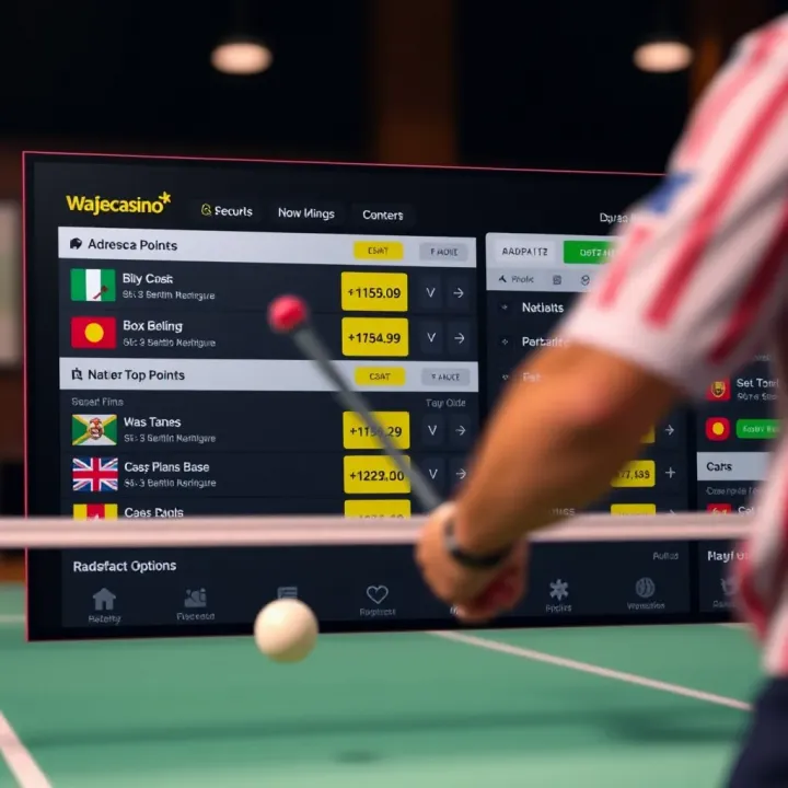 User interface showing betting options and odds on an online sportsbook platform