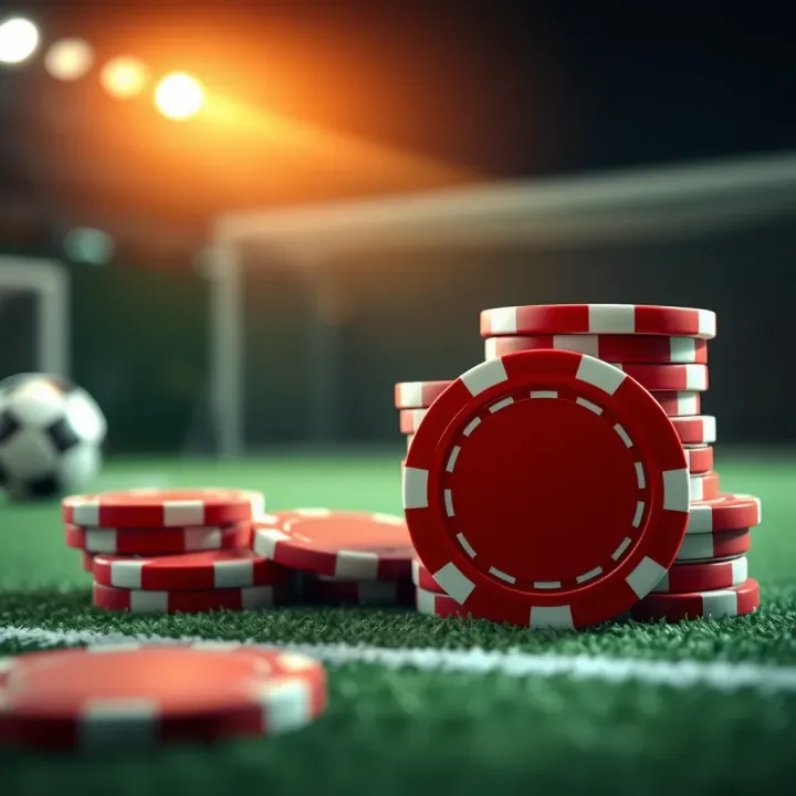 Elegant graphic showing football betting chips and statistics representing smart betting tactics