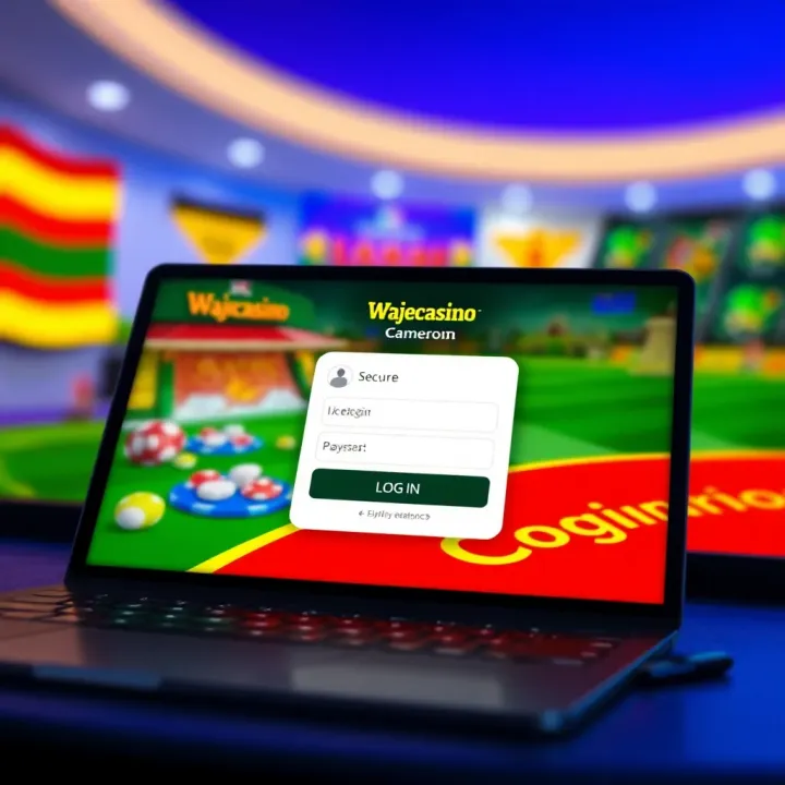 Secure login interface of Wajecasino platform on a digital device