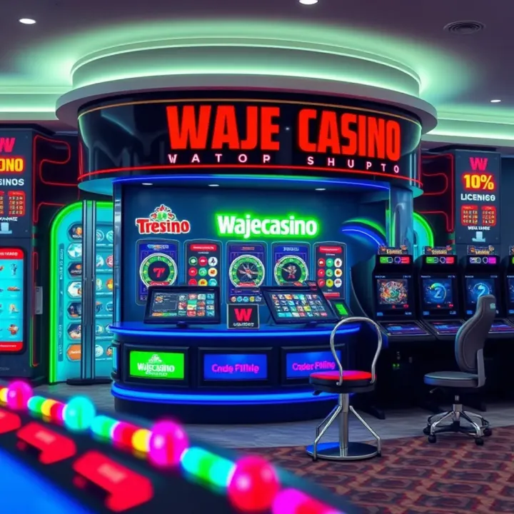 Illustration of a Wajecasino shop compliant with Nigerian gaming regulations ready to operate