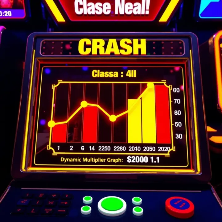 Illustration of Wajecasino crash game interface showing dynamic multiplier graph