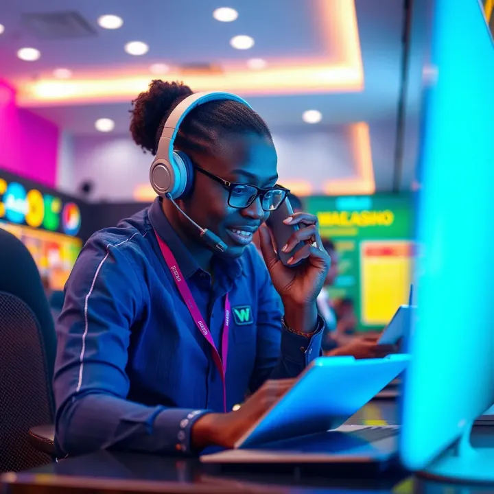 Wajecasino Support Team Ready to Assist Players Customer service representative assisting a user with online casino inquiries via phone