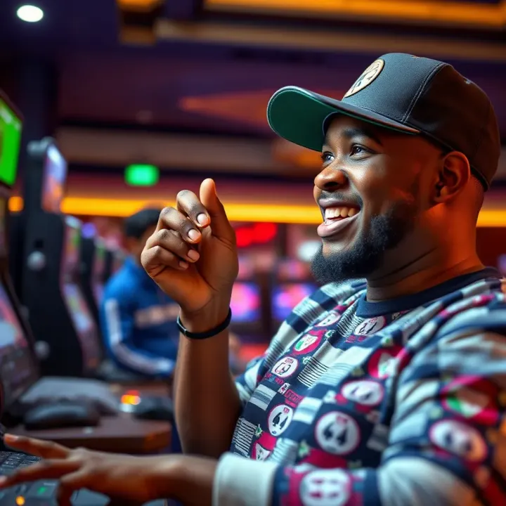 Nigerian player enjoying free play feature on Wajecasino to explore casino games without risk