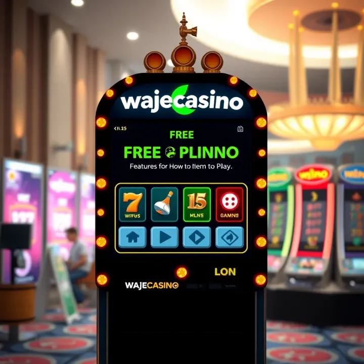 Wajecasino Free Plinko Play Interface User interface of Wajecasino displaying free Plinko play option with game controls