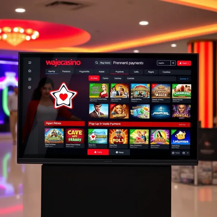 Display of Wajecasino gaming options with payment methods in naira highlighted