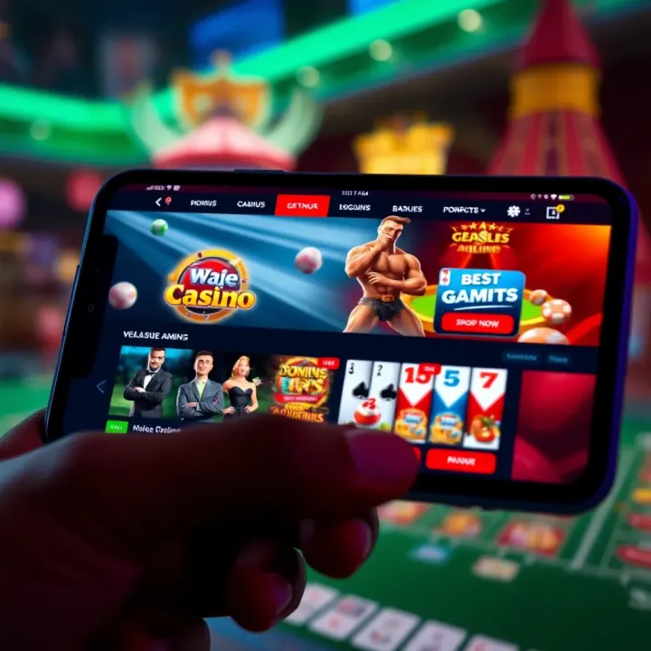 Mobile device displaying a vibrant online casino interface showcasing games and bonuses for Nigerian users