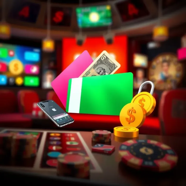 WajeCasino Mobile Payment Methods and Security in Nigeria Illustration of digital payment options with Nigerian Naira currency symbols and secure transaction icons