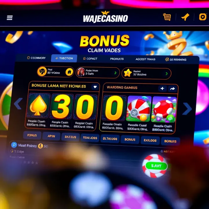 How to Claim and Use Bonuses Effectively on Wajecasino Online gaming interface showcasing bonus claim features and wagering details