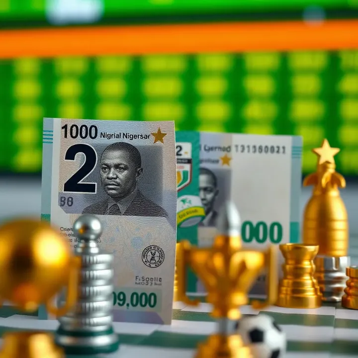 Illustration of Nigerian currency notes alongside digital betting odds and strategy icons