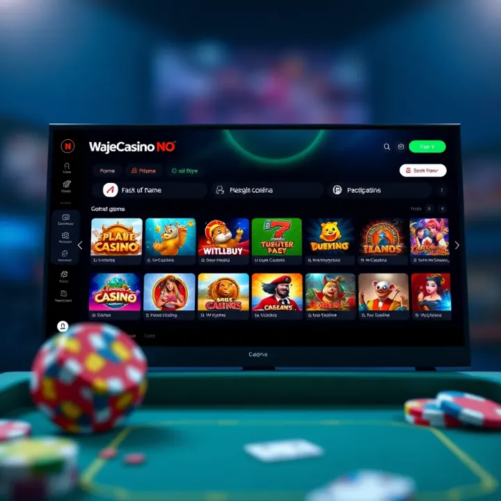 User interface of WajeCasino No displaying various casino games available for Nigerian players