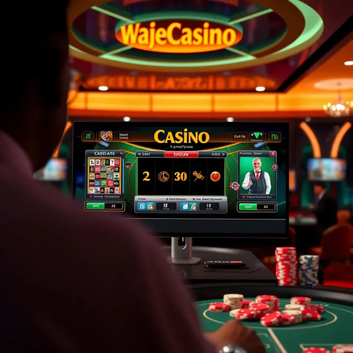 WajeCasino Platform Advancing Nigeria's Gaming Industry Modern digital interface displaying online casino platform in Nigeria