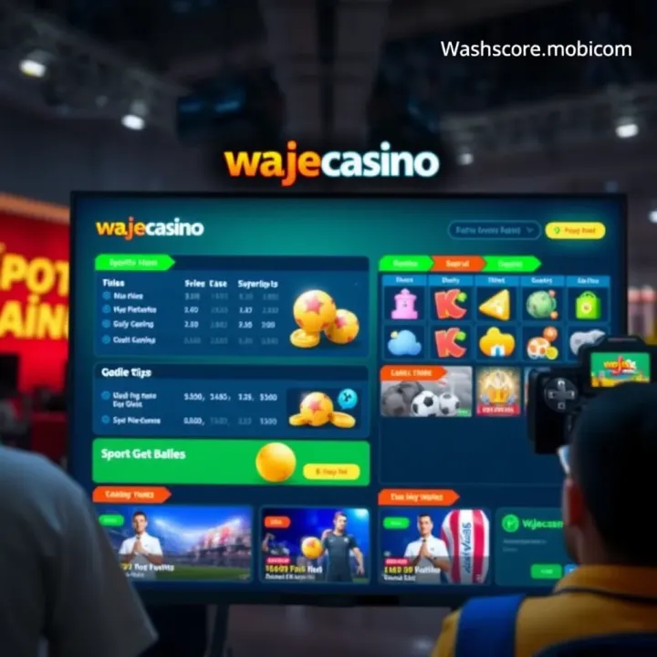 Online gaming interface with betting options and Wajecasino Shop showcasing gaming products