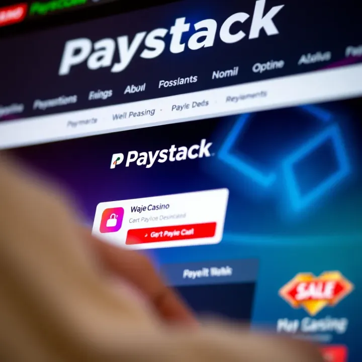 User interface of WajeCasino displaying Paystack payment option for deposits in Nigeria