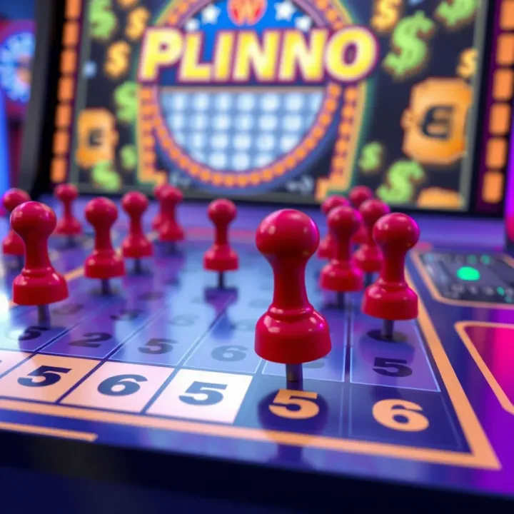 Digital representation of Plinko game layout featuring pegs and slots with currency symbols