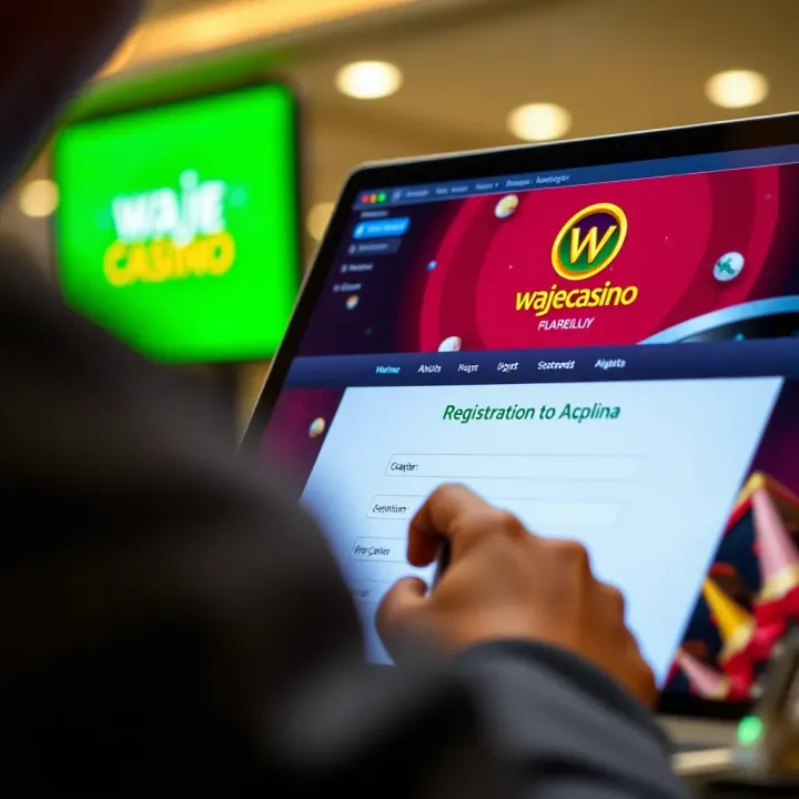 User filling out registration form on Wajecasino platform