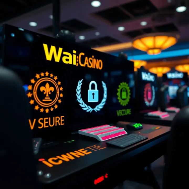 Secure online gaming interface showing verified license and encryption symbols
