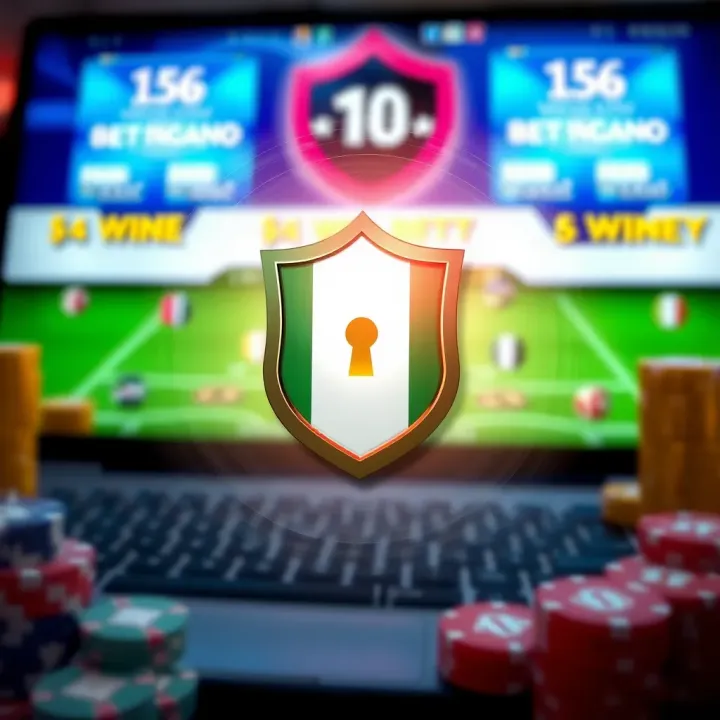 Secure Betting and Winning on WajeCasino Graphic depicting secure online betting with a shield symbol and Nigerian currency icons