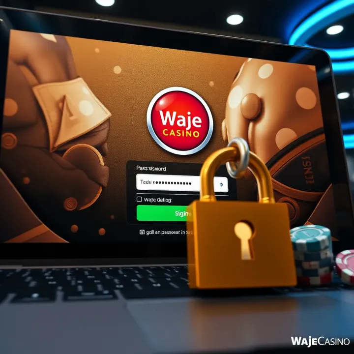 Secure login screen for WajeCasino with emphasis on password protection and security features