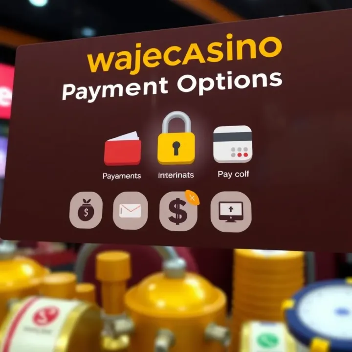 Graphic showing secure payment methods and icons for various digital wallets supporting Wajecasino transactions