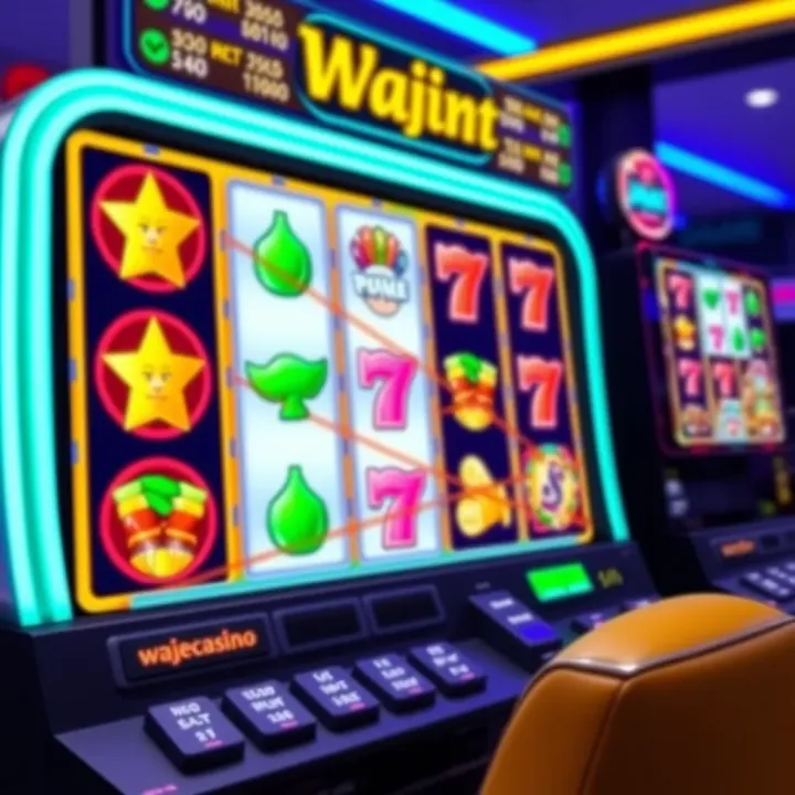 Vibrant Online Slot Game Interface at Wajecasino Colorful online slot game interface with spinning reels and vibrant symbols