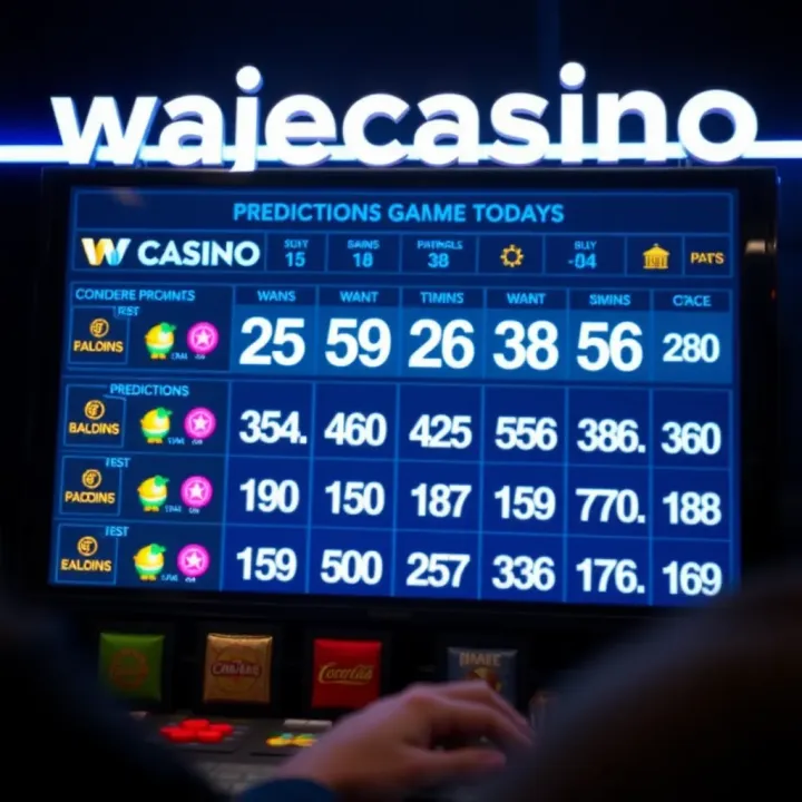 Wajecasino Prediction Strategy for Today A digital display showing casino game statistics and winning predictions